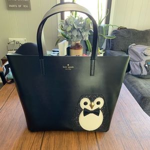 Kate spade penguin black sparkle bag